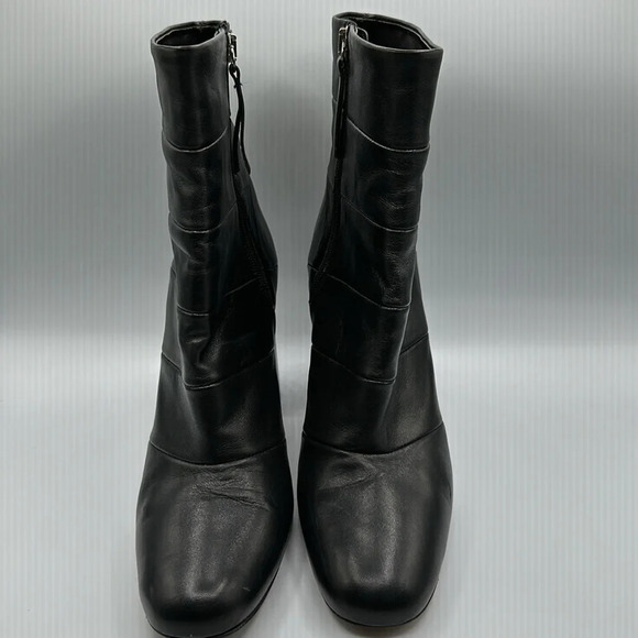 ZARA 100% PREMIUM LEATHER HIGH HEEL SOCK BOOT - Picture 7 of 11